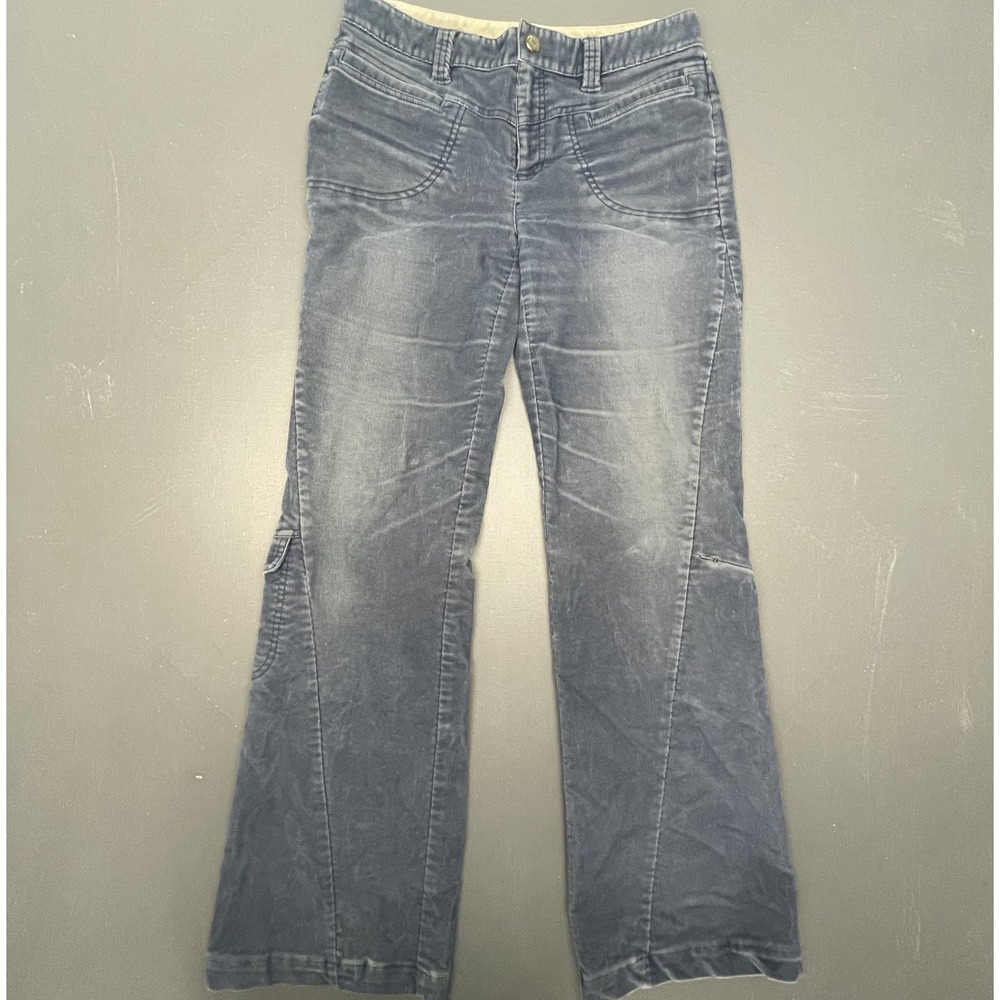 Athleta Women's Size 8 Blue Corduroy Stretchy Pants Casual Straight Leg Trousers